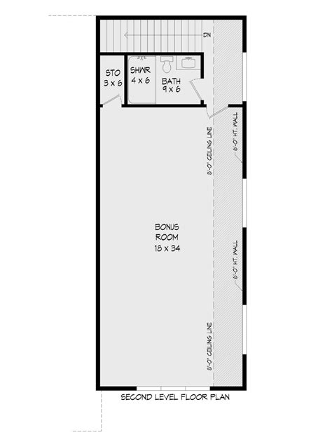Traditional 3 Car Garage Plan - 2,600 Square Feet, 1 Bathroom | Floor