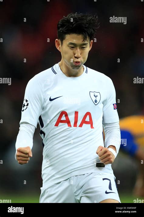 Tottenham Hotspurs Son Heung Min Celebrates Scoring His Sides Second