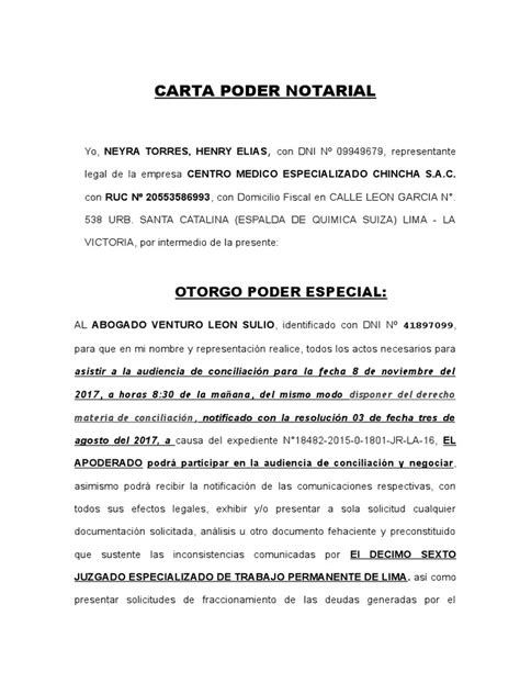 Carta Poder Notarial