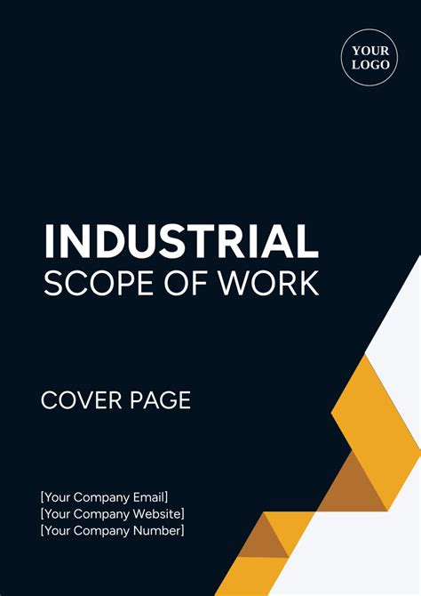 Free Industrial Scope Of Work Cover Page Template Edit Online