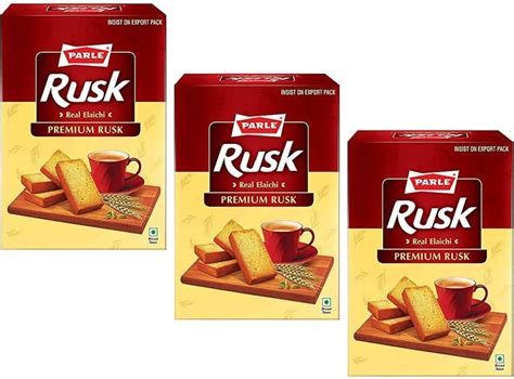 Parle Rusk 600g Pack Of 3 Real Elaichi Premium Rusk Highly