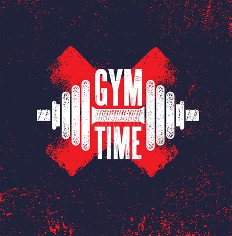 Gym Time Fitness Gym Muscle Workout Motivation Quote Poster Vector