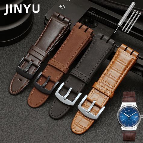 Leather Strap Swatch Watch Swatch Sistem Leather Strap