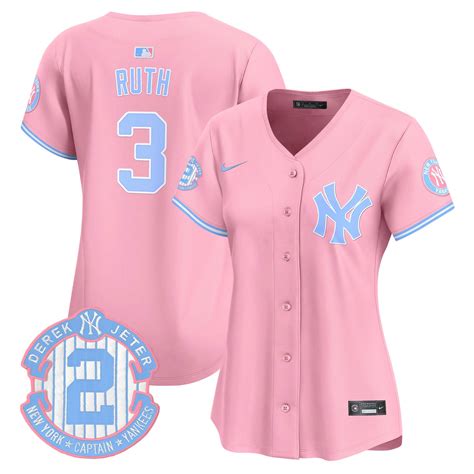 Womens Babe Ruth New York Yankees Bubblegum Pink Vapor Premier Limited Pink Jersey All