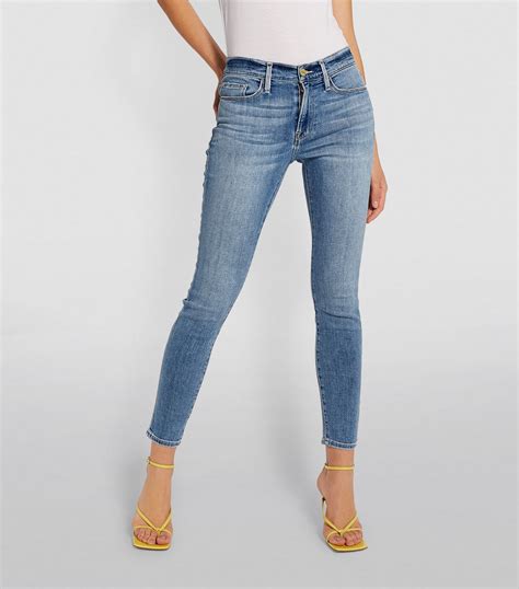 Frame Blue Le Skinny De Jeanne Cropped Jeans Harrods Uk