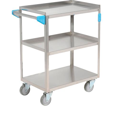 Carlisle Stainless Steel 3 Shelf Utility Cart 155 X 24 Stainless