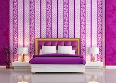 Papier Peint Kamar Tidur D Coration Violet Violet Rideau Design D