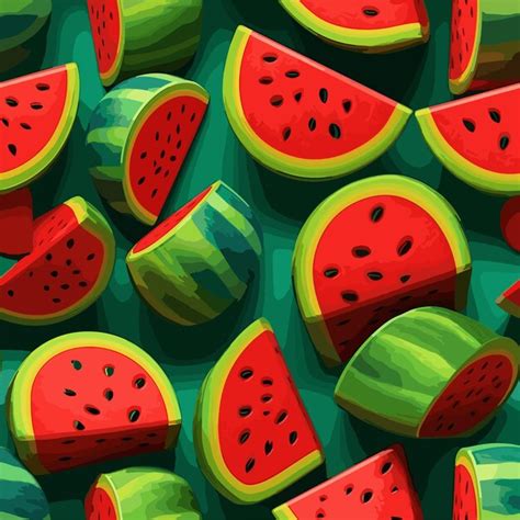 Premium Vector Fruits Pattern With Watermelon Illustration Of Watermelon Seamless Sweet Summer