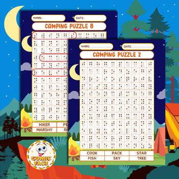 Braille Printed Not Raised Camping Word Search Puzzles Activities