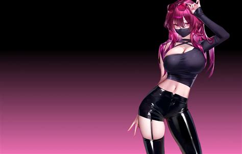 Wallpaper Girl Hot Sexy Boobs Anime Purple Breasts Glasses For Mobile And Desktop