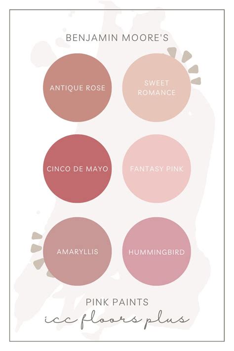 the pink paint palette is shown in different shades