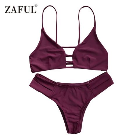 Zaful 2017 Woman Bikinis Sexy Bandage Swimsuit Swimwear Halter Brazilian Bikini Beach Bathing