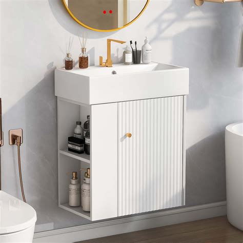 Ebern Designs Ensemble De Meuble Lavabo Simple 21 6 Po Avec Plateau En