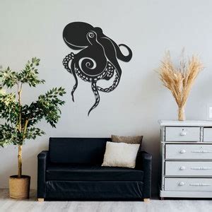 Octopus Metal Wall Decor Metal Wall Art Nautical Decor Navy Decor