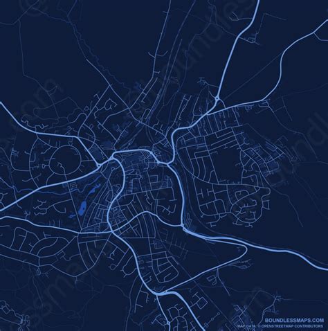 Buxton Dark Blue Vector Map Boundless Maps