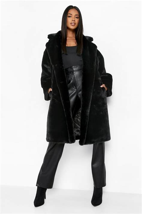 Luxe Faux Fur Oversized Coat Boohoo