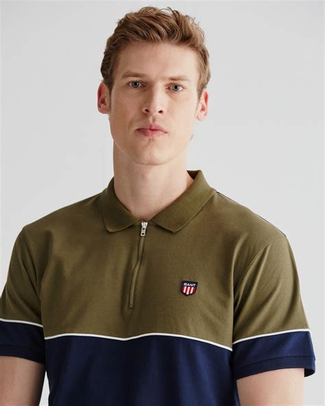 GANT Erkek Lacivert Regular Fit Yarım Fermuarlı Polo 2423107T XXXL 95