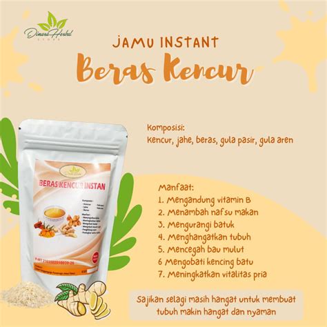 Jual BERAS KENCUR 100 Alami Jamu Instan Beras Kencur Shopee Indonesia