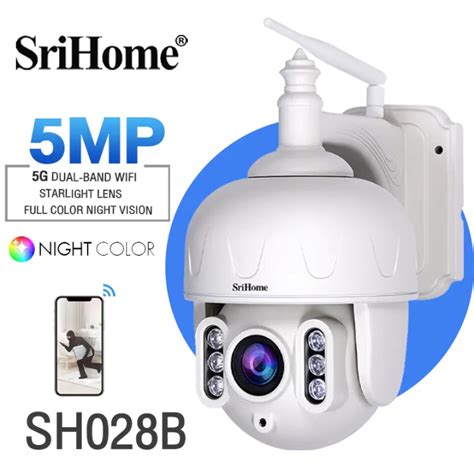 SriHome SH028B 5MP QHD PTZ Surveillance Dome CCTV Camera Outdoor