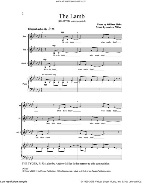 The Lamb Sheet Music For Choir SSAATTBB PDF