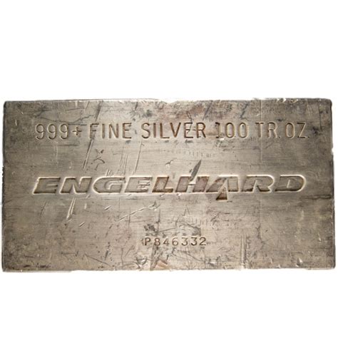 100 oz Silver Engelhard Bars (Triangle Design) - Silver.com™