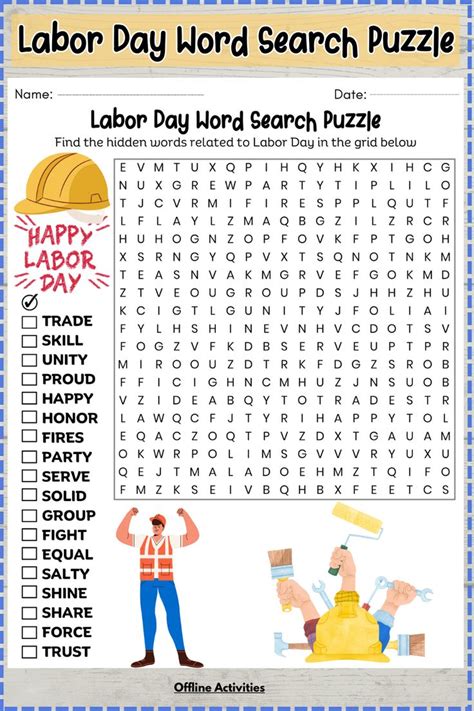 Unleash The Holiday Spirit With Our Labor Day Word Search Puzzle