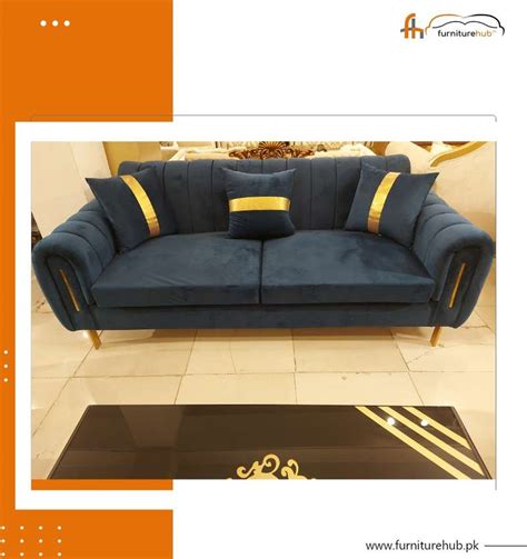 FH-3002 Brass Line Sofa Set - furniturehub.pk