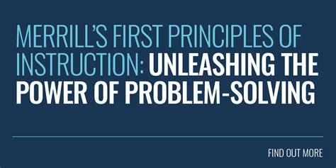 Merrills First Principles Of Instruction Unleashing The Power Of