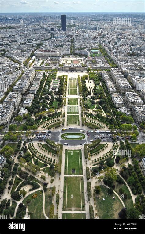 Aerial View Of Champ De Mars Stock Photo Alamy