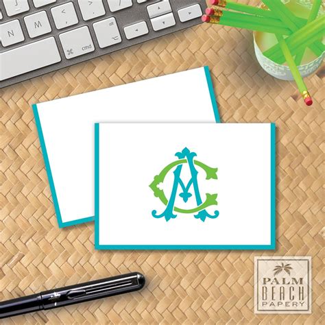 Versailles Folded Notecards Monogrammed Foldover Note Stationery