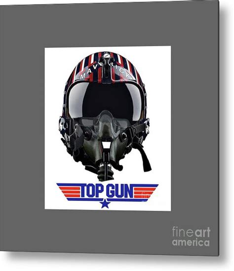 Top Gun, Maverick, Tom Cruise, Motorcycle Helmet, White Background Metal Print by Connie A ...