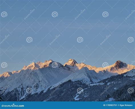 Sunrise in the Alps stock image. Image of blue, nature - 178983751