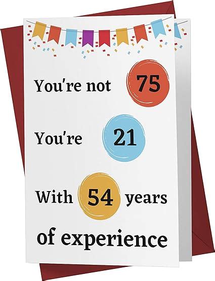 Very Funny 75th Birthday Card Funny 75 Years Old Anniversary Card