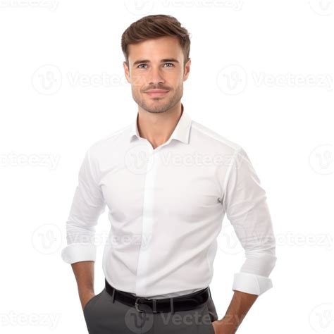 Handsome Business Man In White T Shirt Isolated 30768088 Png