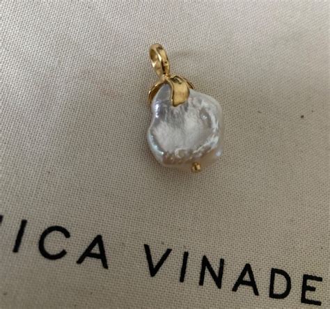 Monica Vinader Keshi Pearl Pendant Charm Ct Gold Vermeil Ebay