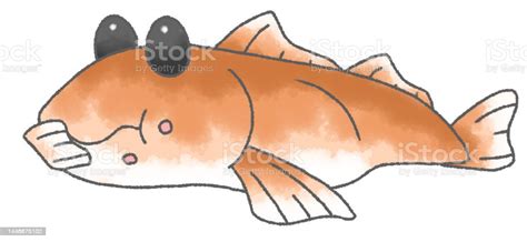 Watercolor Style Deformed Cute Goby Stock Illustration Download Image