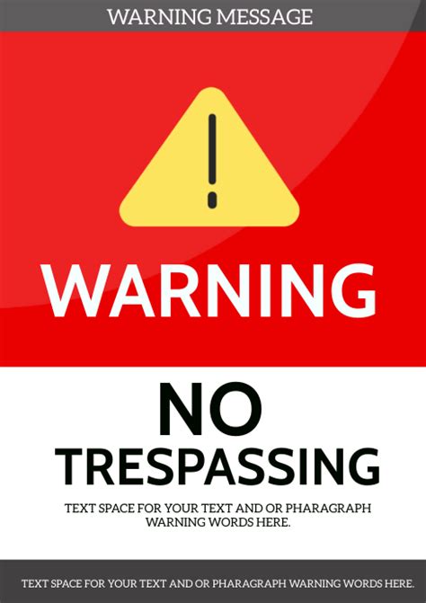 Warning Sign No Trespassing Notice Template Postermywall