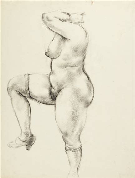 George Grosz Nackte mit Seidenstrümpfen Female Nude dressed in