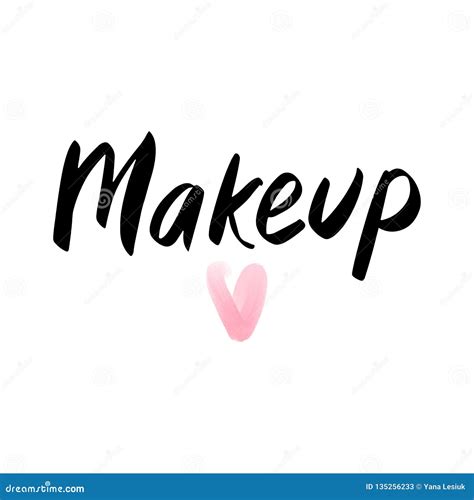 Makeup Fashion Logo Lettering Illustration Stock Vector Illustration