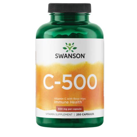 Swanson Vitamin C With Rose Hips Mg Count Mg Caps