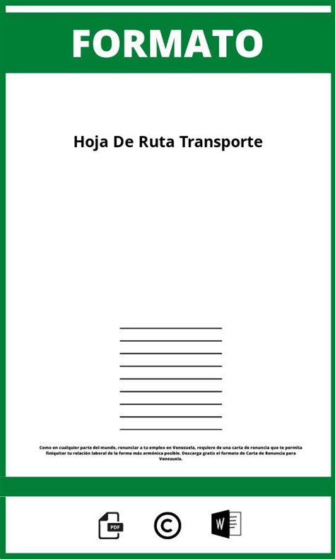 Formato Hoja De Ruta Transporte Excel