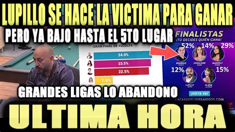 VOTACIONES EN TIEMPO REAL LUPILLO BAJA AL ULTIMO LUGAR Y ROMEH VA