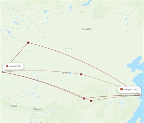 All Flight Routes From Hotan To Shanghai Htn To Pvg Flight Routes