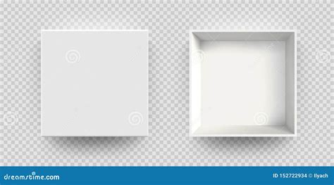 White Box Mock Up Vector 3D Model Top View Isolated Blank Realistic