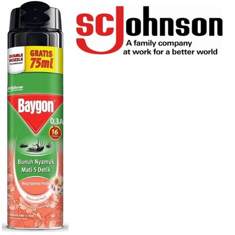 Jual Baygon Aerosol Japanese Peach 600 75ml Shopee Indonesia