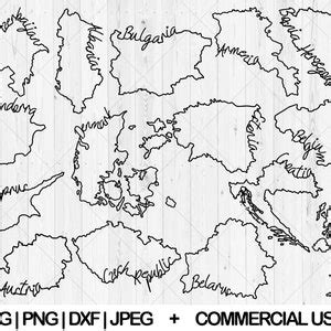 Europe Map Svg, Europe Country Svg, Dxf, Png, Jpg, Pdf, Sale Map Svg ...