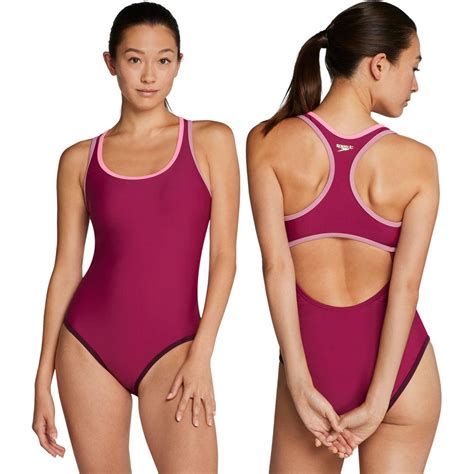 Speedo Contrast Binding One Piece Swim Suit Womens