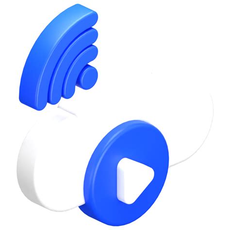 3d Isometric Play Video With Cloud Wifi Network Icon Illustration