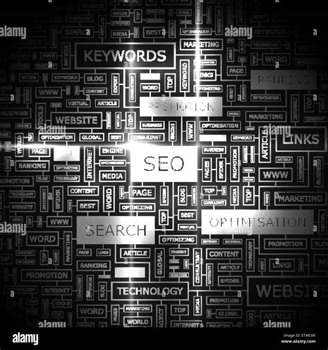 SEO Word Cloud Illustration Tag Cloud Concept Collage Usable For