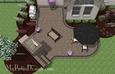 L Shaped Patio Design With Fireplace 460 Sq Ft Download